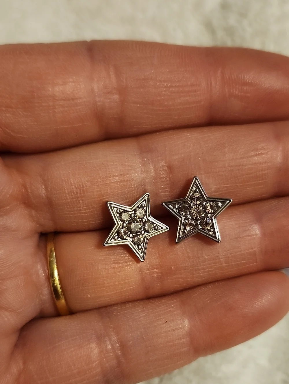 Coach Silver Crystal Star Stud Earrings - Picture 1 of 5